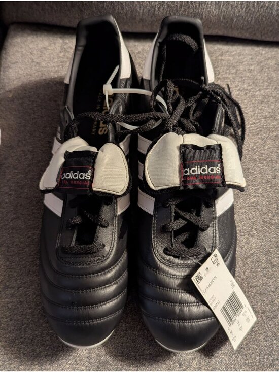 Adidas Copa Mundial Soccer Cleats Size 12.5 Men Black & White Leather Made In Ge main image 9